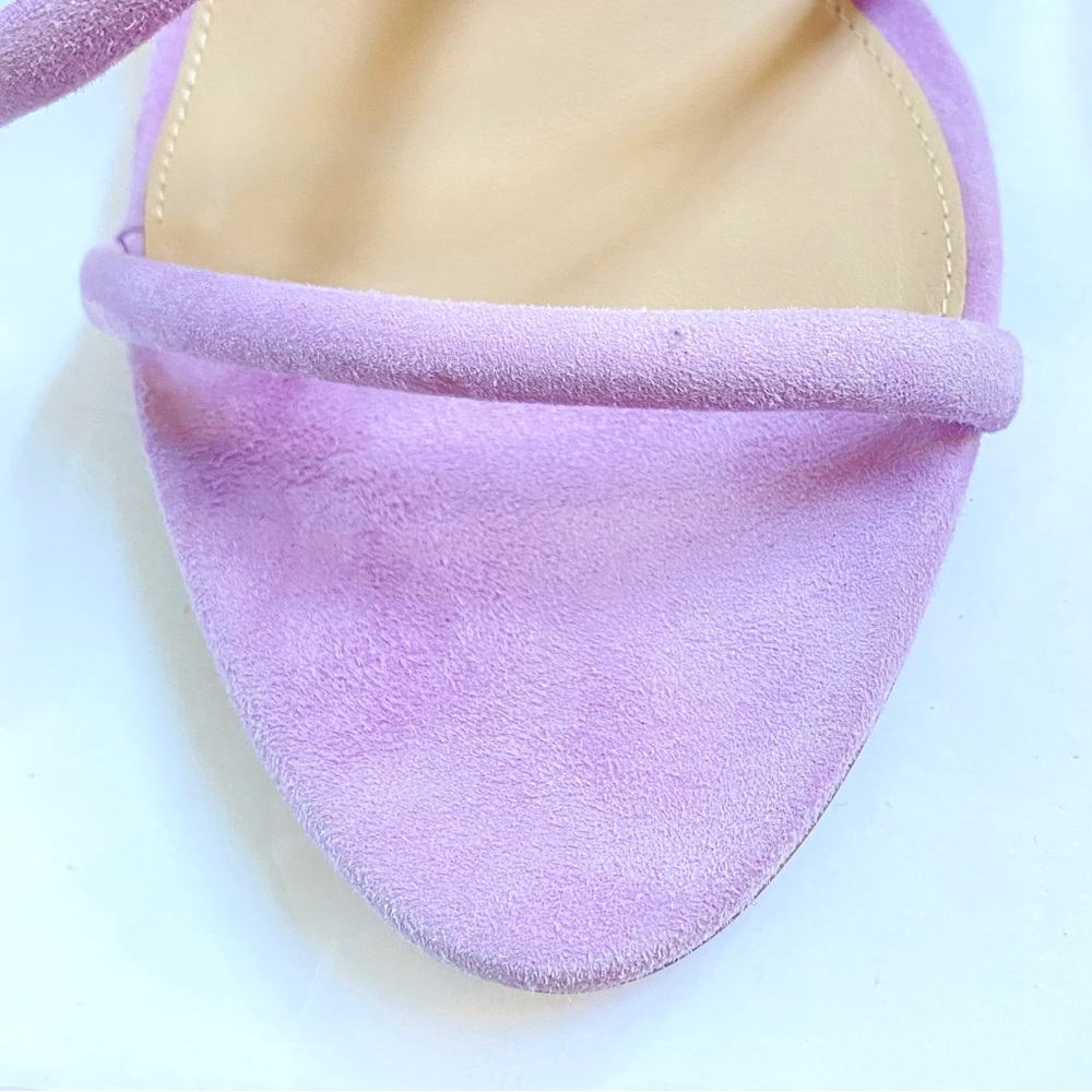 VERONICA BEARD MARCELINE purple Suede Crisscross ankle wrap strappy Sandal heels - Picture 10 of 16